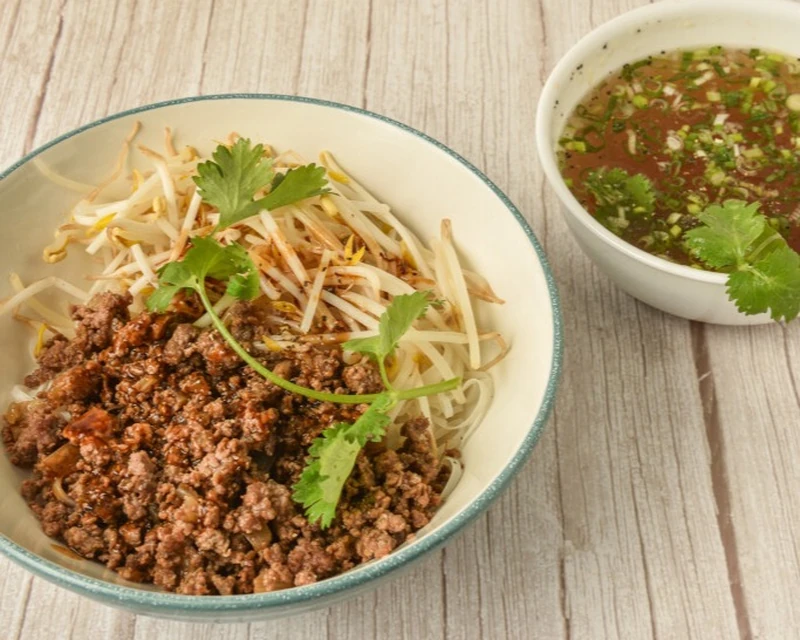Dry Traditional Beef Pho at Uncle Sunny, Vietnamese restaurant in Regina